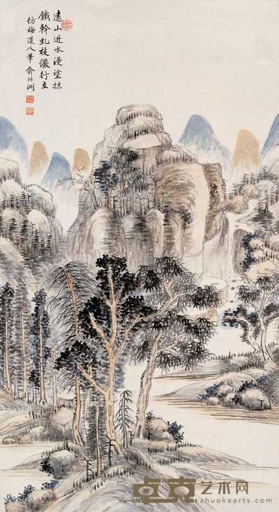 俞叔渊 山水 立轴 84.5×45.5cm
